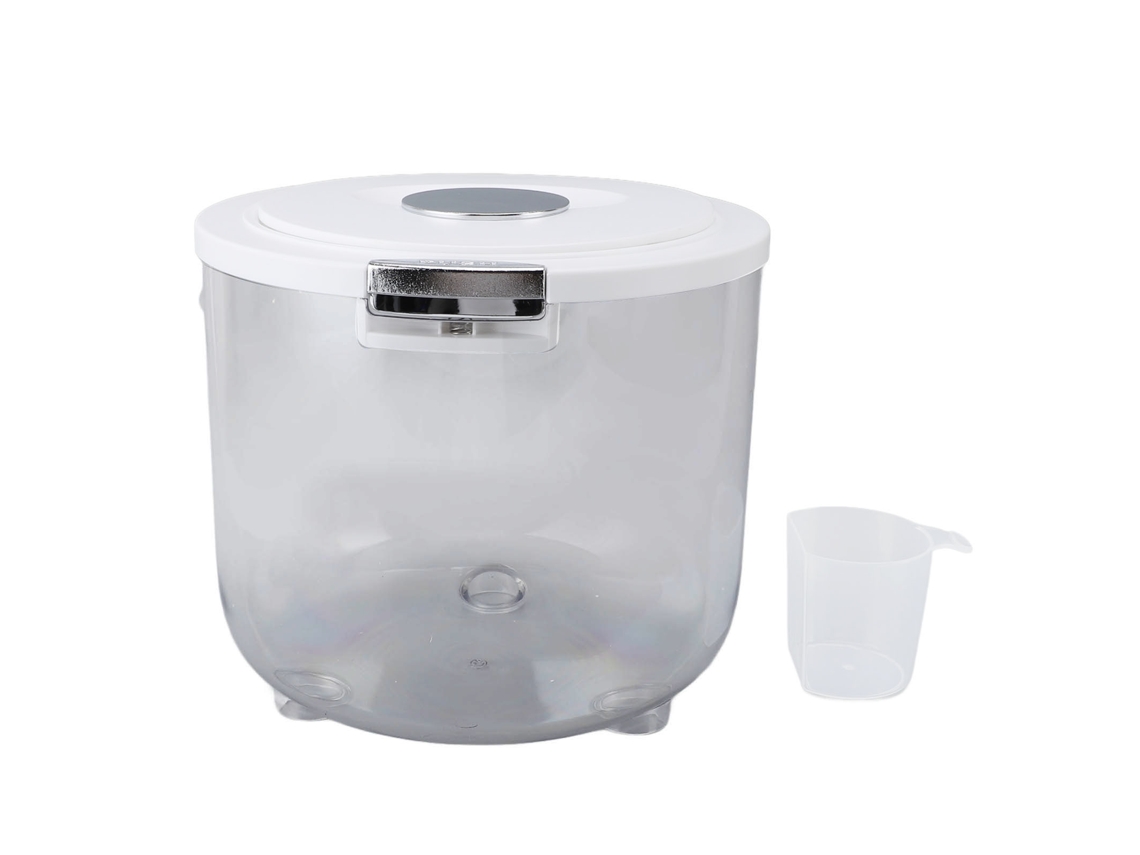Cubo transparente sellado para almacenar arroz de 5 kg