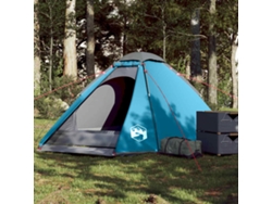 Tienda de campaña tipo domo impermeable azul para 4 personas