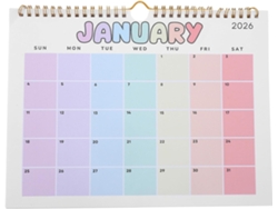 Calendario De Pared De Gran Formato 2026, 28 X 21 Cm, Encuadernado En Espiral