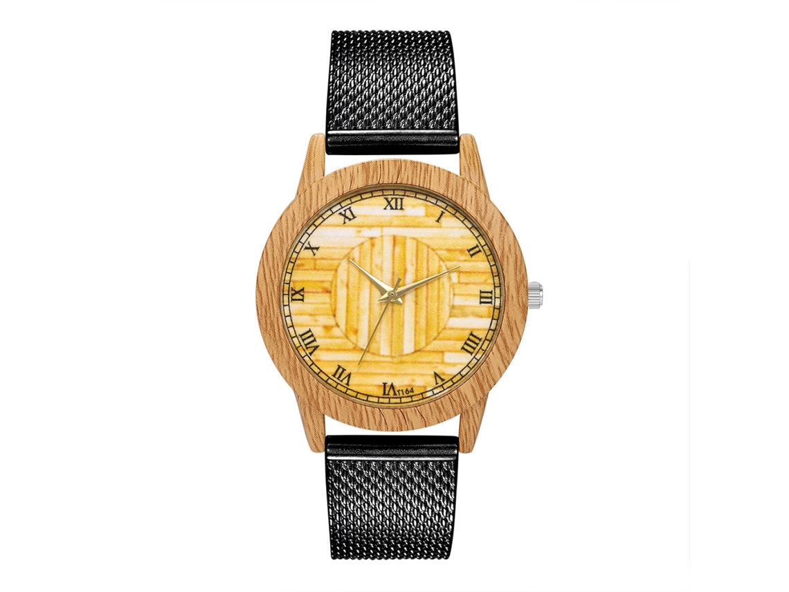 Reloj De Cuarzo Unisex Con Correa De Silicona Dial Redondo Grande Números Romanos Negro Zhoulianfa