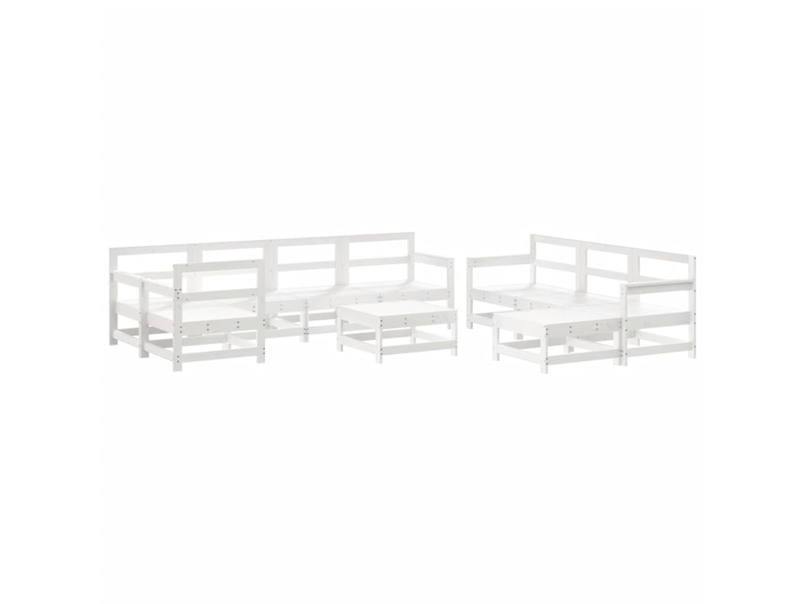 Maison Exclusive - Juego De Muebles De Jardín 10 Piezas Madera Maciza Pino Blanco