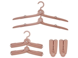 Juego De Perchas Plegables De Plástico, 6 Piezas, Color Rosa, Para La Escuela, Camping Y Uso Portátil.