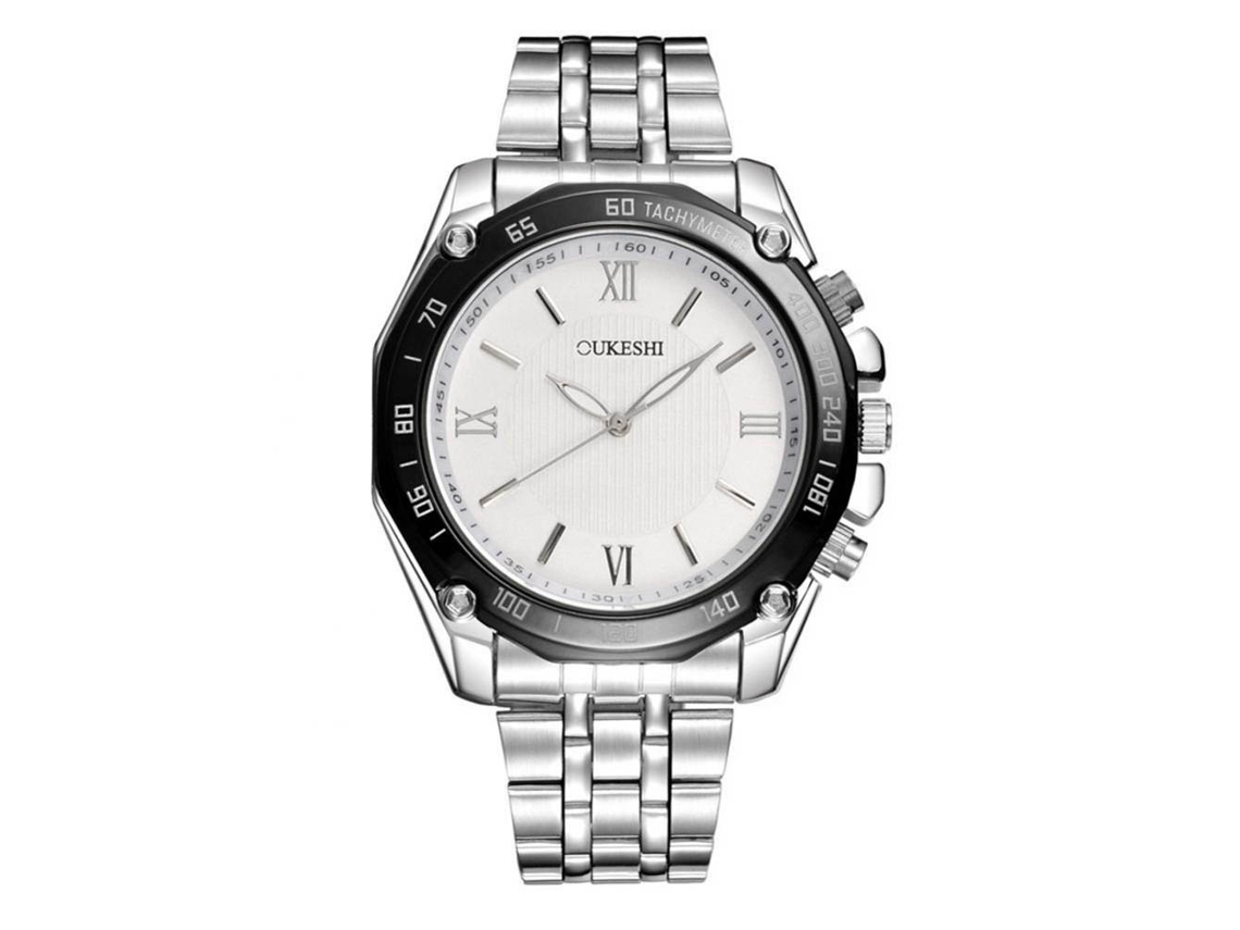 Reloj De Pulsera De Aleación Para Hombres Moda Empresarial Dial Simple Analógico De Cuarzo Blanco