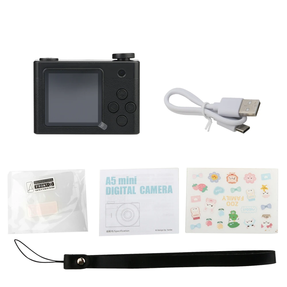 Minicámara Digital 720p Con Pantalla (negra, 32 Gb), Videocámara Para Niños, Grabadora De Vídeo Digital