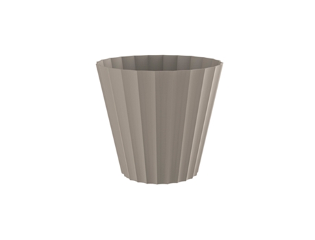 PLASTIKEN 89002 - Maceta Redonda Colección DORIC Medida 22 cm 5L Taupe