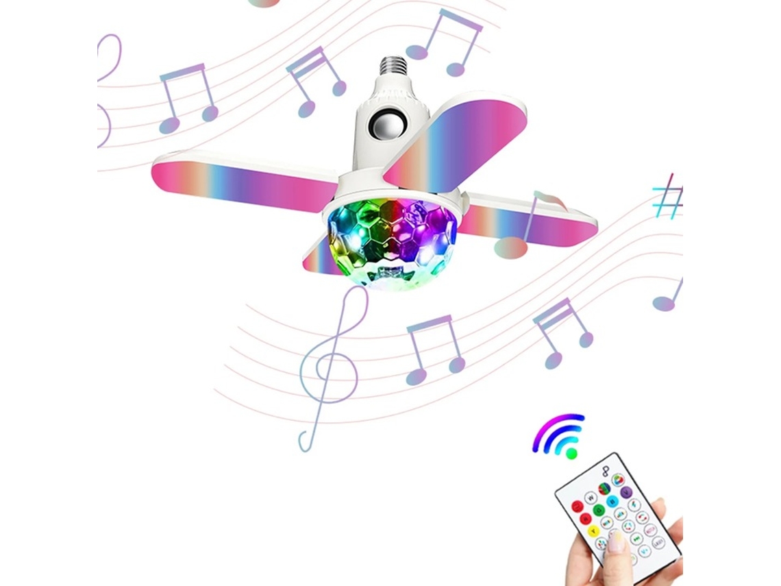 Lámpara De Pared Led De 50 W Con Altavoz Bluetooth - Lámpara Musical Bluetooth Big Magic Ball De Cuatro Hojas 3000-8000 K