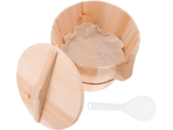 Tapa, Para Té, Cocina, Cubo Para Arroz Al Vapor Con Tapa, 21 Cm, Madera Natural.