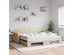 Sofá Cama Nido Con Colchón Tela Crema 100x200 Cm
