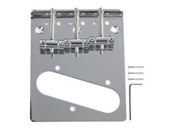 Puente para guitarra eléctrica con 3 selletas y orificio para pastilla de bobina simple.