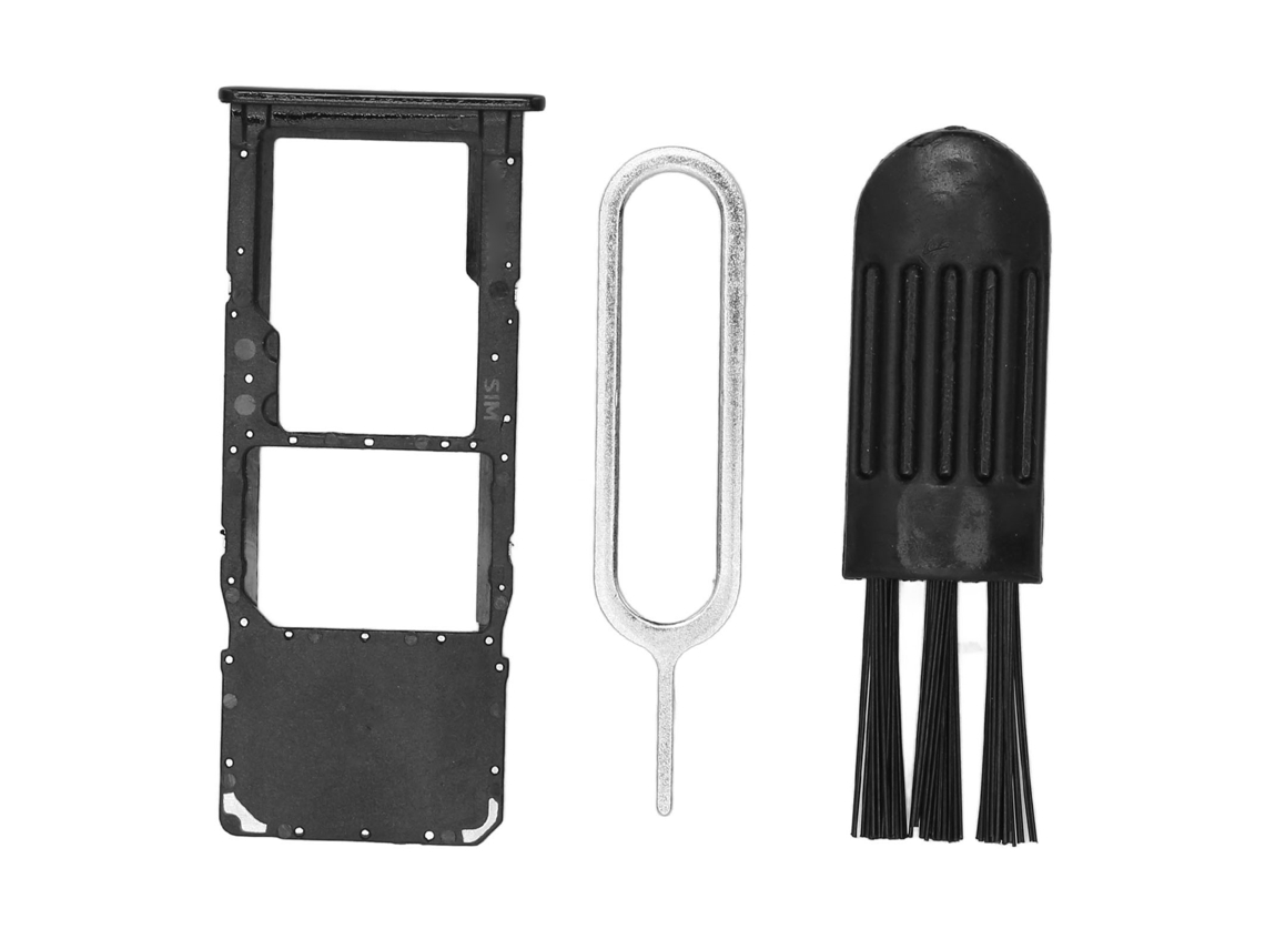 Bandeja Para Tarjeta Sim Para Samsung Galaxy A51 A515u Con Pin De Expulsión Y Cepillo - Negro