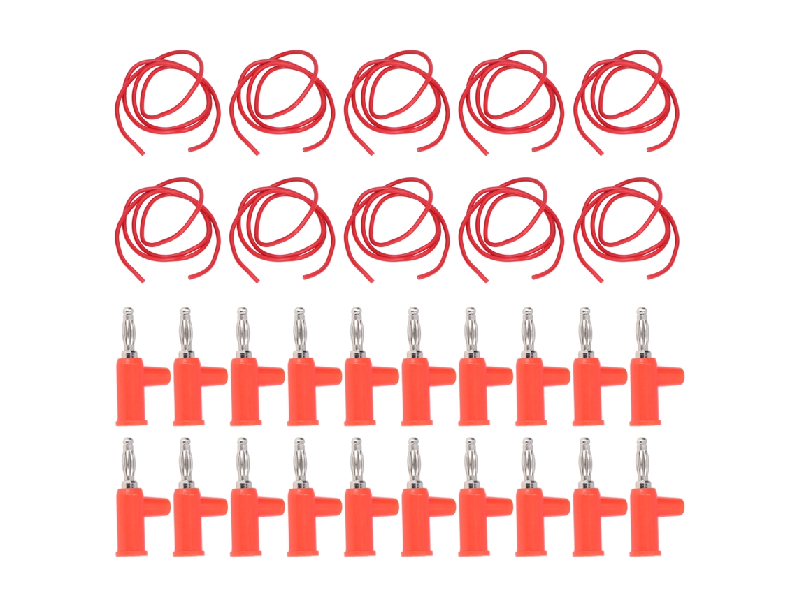Kit De Cables De Prueba Con Conector Banana De 4 Mm Y 1 Mm² (10 Juegos) Para Multímetro De Prueba Eléctrica (rojo)