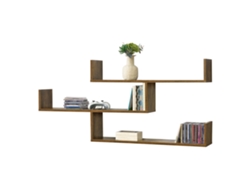 Estantería mural Grimstad de 3 niveles hasta 14 kg - aglomerado 119 x 18 x 55 cm - Efecto madera de tono oscuro [EN.CASA]
