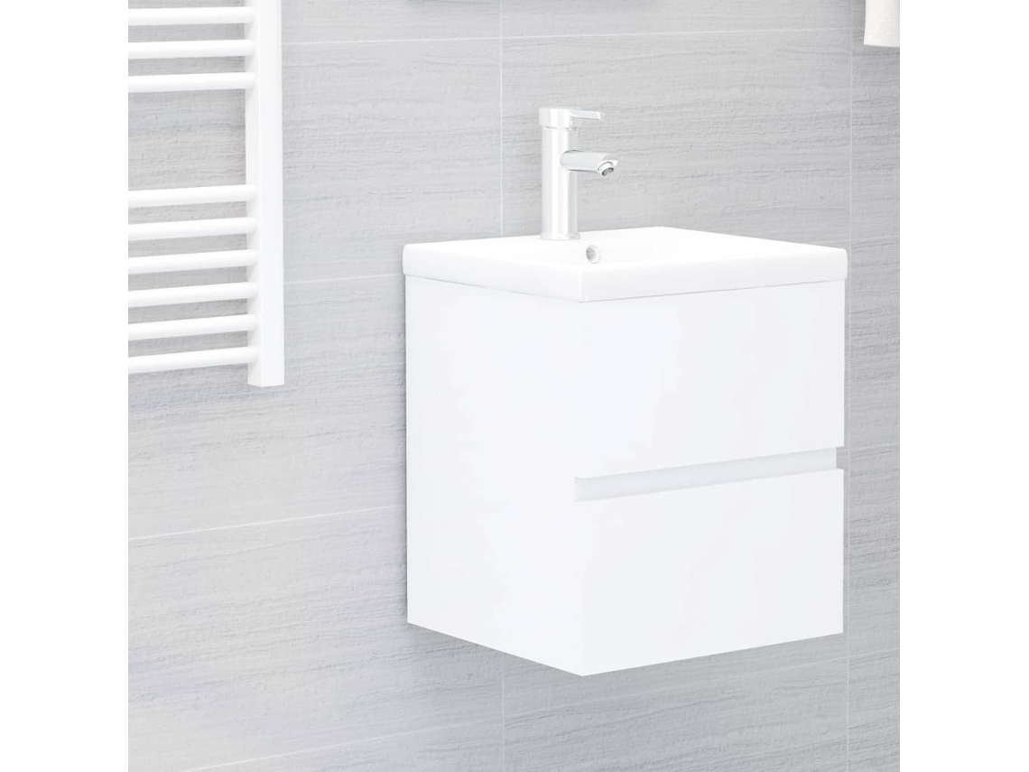 Armario Para Lavabo Madera Contrachapada Blanco 41x38,5x45 Cm