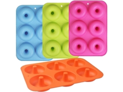 Molde De Silicona Para Donuts, 6 Cavidades Antiadherente, Lote De 4 Para Donuts, Rosquillas Y Pasteles
