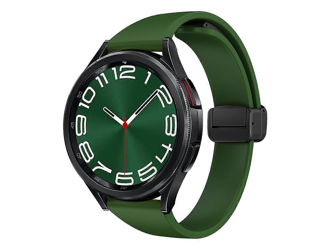 Correa fina de silicona negra con cierre magnético para Samsung Galaxy Watch 6 / 6 Classic