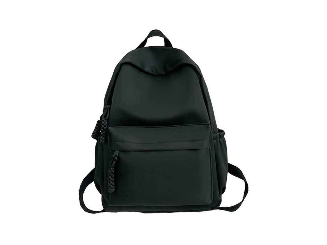 Mochila escolar versátil y espaciosa para niñas, mochila para libros, mochila escolar de nailon para adolescentes, negra.