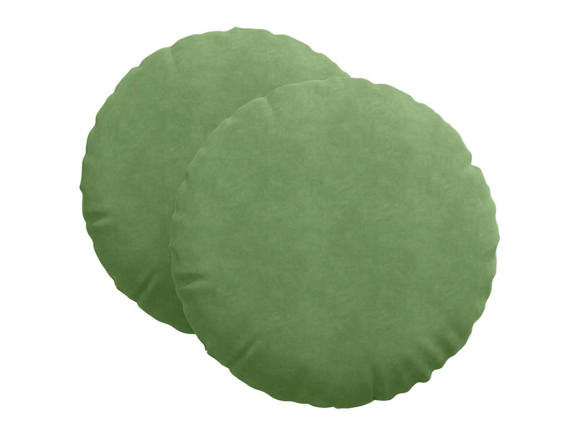 Cojines para asiento, 2 unidades, verde claro, Ø 40 x 13 cm, terciopelo HARLANV1