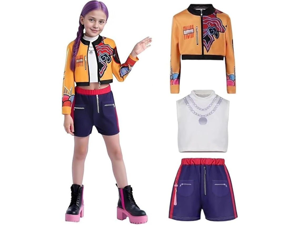 Nuevo disfraz de caza para niña (talla 140) Disfraz de caza para niñas, disfraz de 3 piezas Anime Cosplay, disfraz de cosplay para niños, Para Cosplay,