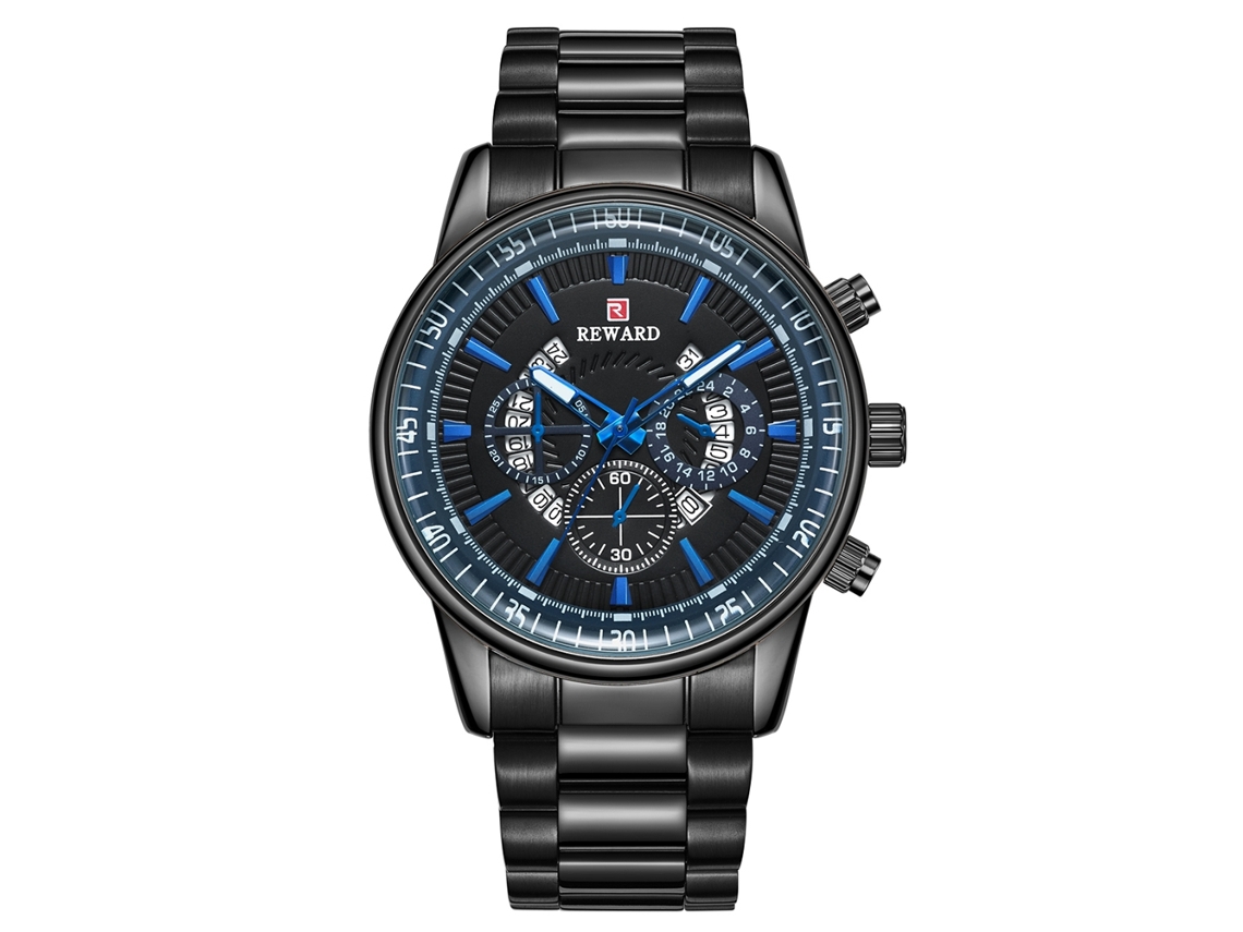 Reloj De Pulsera Casual De Negocios Para Hombre Con Brazalete De Acero Y Movimiento De Cuarzo Negro Moderno.