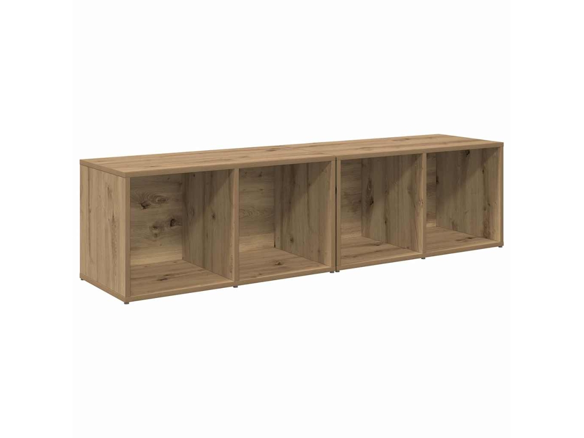 Conjunto de muebles para TV de 2 piezas | Mueble para TV | Armario para TV de roble hecho a mano
