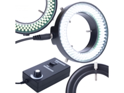 Iluminador de microscopio ajustable con 144 LED: luz fría y uniforme | Fuente de alimentación integrada | Ideal para microscopios