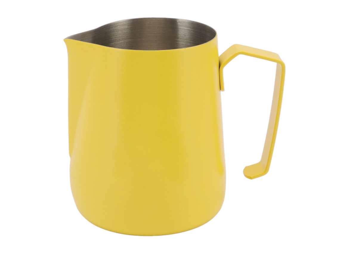 Jarra para espumar leche de acero inoxidable 304, 450 ml, amarilla, para café y hogar