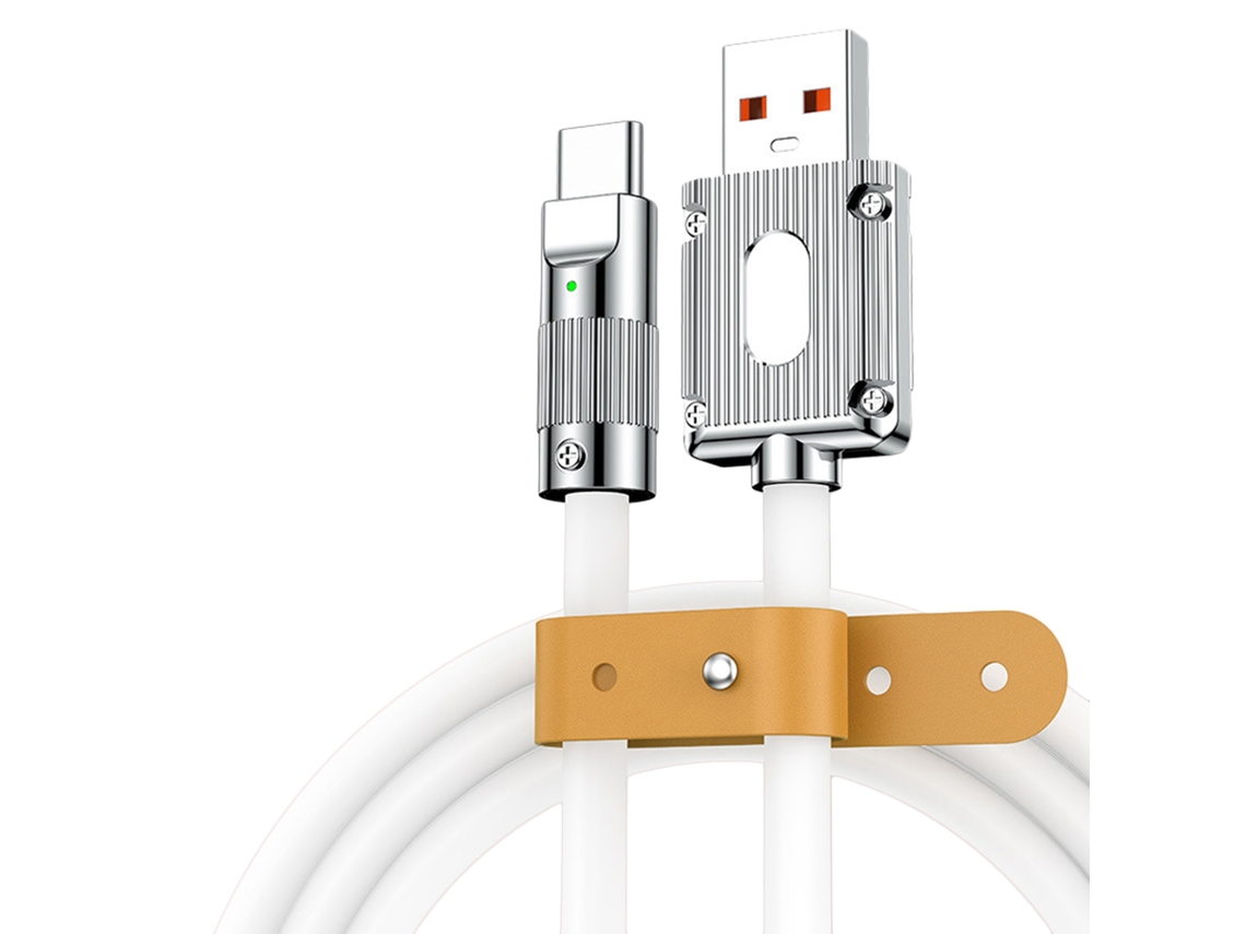 Cable de carga rápida YHL de 120 W con silicona líquida y aleación de zinc de 6 A para teléfonos móviles y datos.