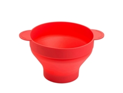 Máquina para hacer palomitas de maíz en microondas, de silicona con asas, color rojo, plegable y con recipiente resistente al calor.