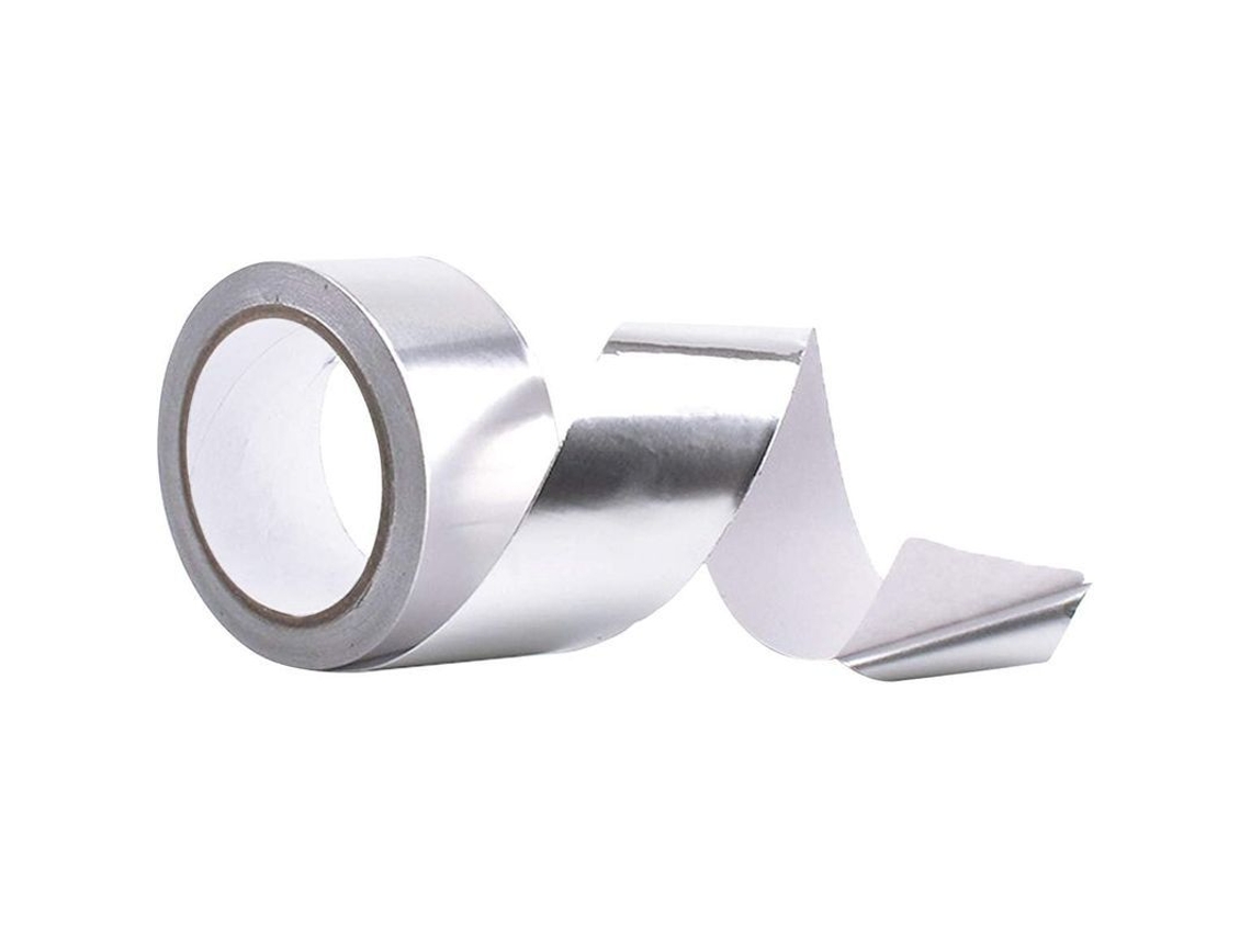 Cinta De Aluminio Reforzada Linjou De 45 Mm X 20 M, Resistente A Altas Temperaturas, Impermeable Y Hermética Para Reparaciones.