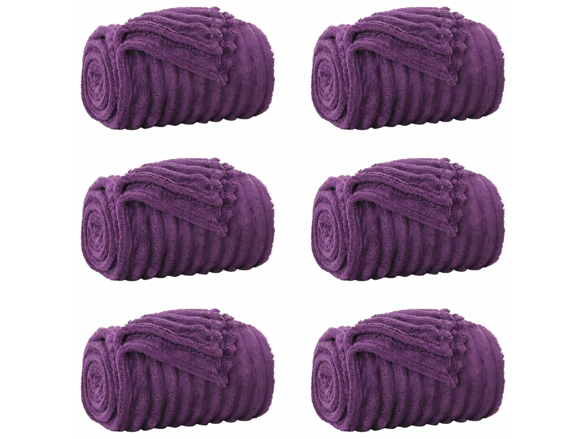 Mantitas De Sofá 6 Uds Morado 240 X 220 Cm Lana