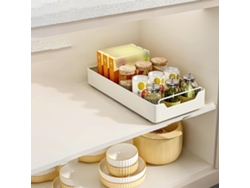 Estante Extensible Adhesivo Sin Taladrar (1 Ud.). Cajón Extraíble Para Armarios Y Despensa. Medidas: 20×43×7 Cm.