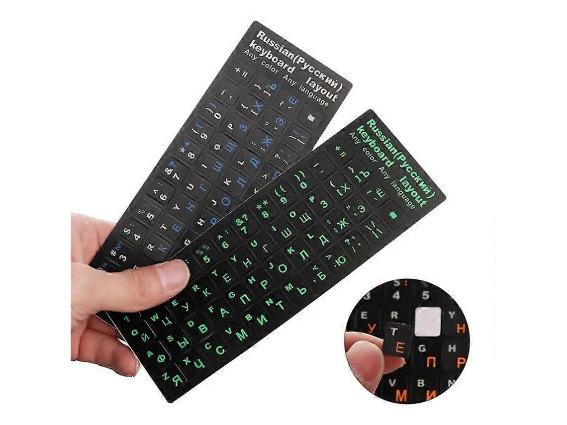 Pegatinas para teclado con letras rusas, pegatinas mate de PVC para portátil, ordenador de sobremesa y notebook Everley891