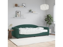 Sofá Cama Con Colchón Terciopelo Verde Oscuro 100x200 Cm