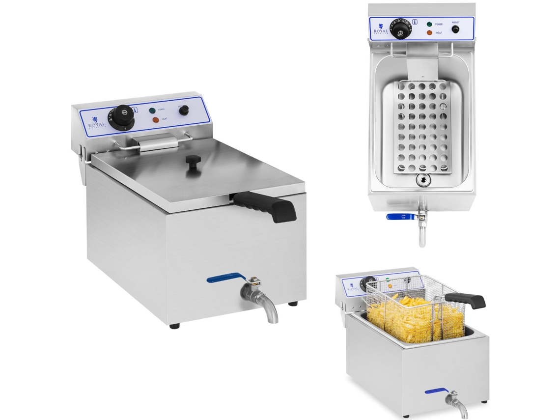 Profesjonalna Frytownica Do Frytek Ryb Z Kranem 3000w 17l Royal Catering Rcef 15e