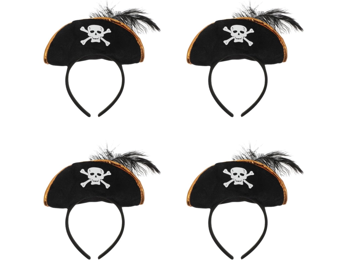-sombrero Pirata De 4 Piezas, Accesorios De Tela Para La Cabeza De Halloween Con Diseño De Calavera