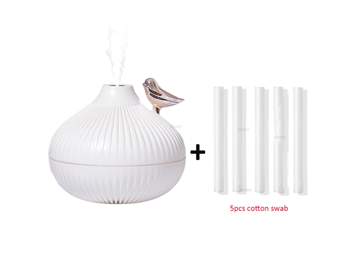 Humidificador de aire, humidificador de aromaterapia, difusor Mdug (blanco, 5 filtros, USB)