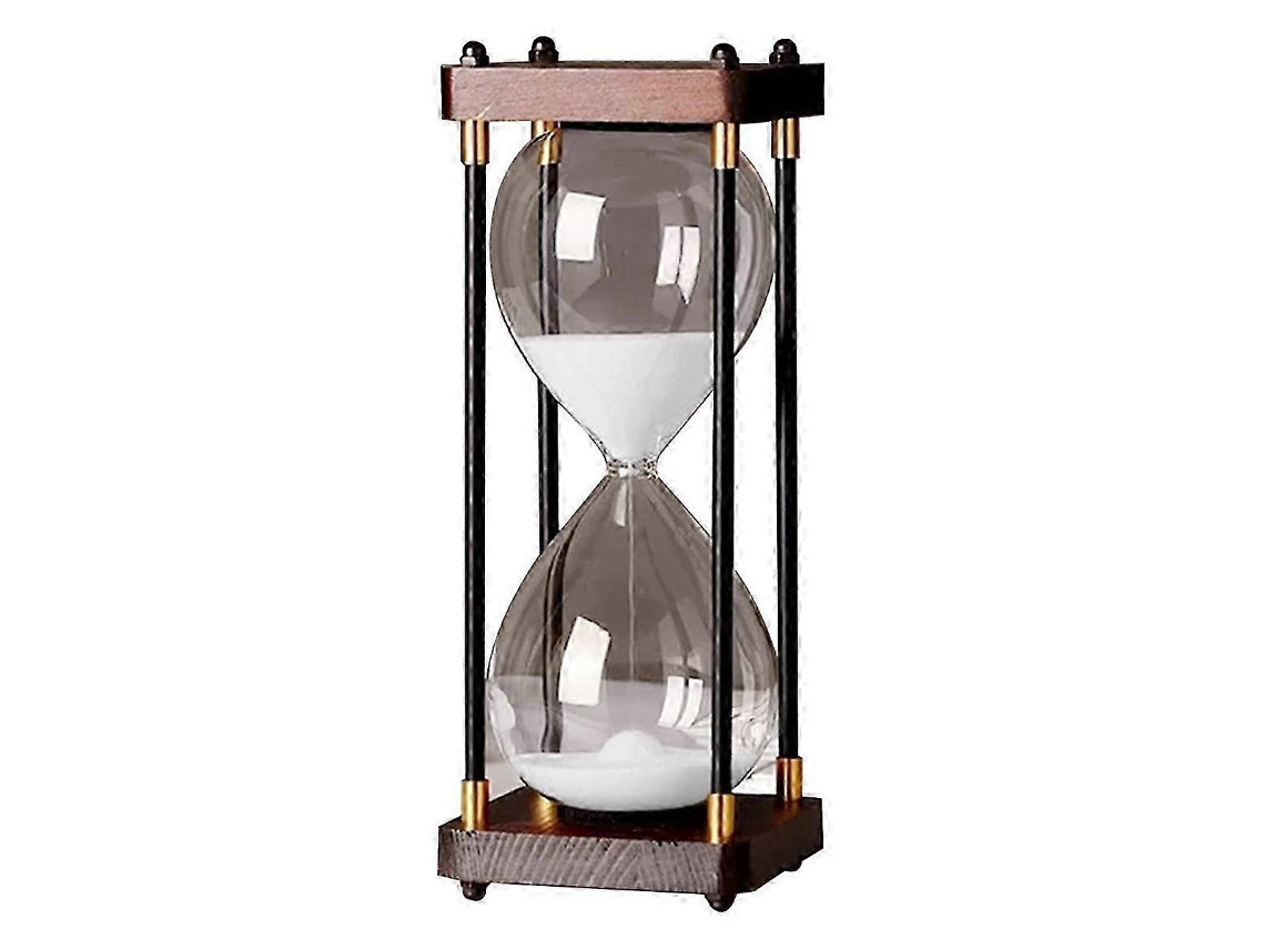 Reloj de arena grande de 60 minutos, reloj de arena de cristal arcoíris, blanco