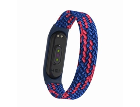 Correa de nailon elástico talla L para Xiaomi Mi Band 3/4/5 - azul/rojo