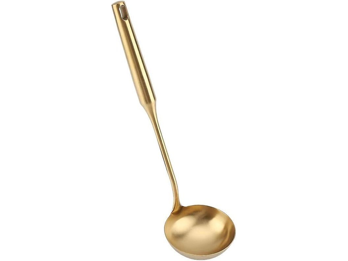 Cuchara Sopera Grande De Acero Inoxidable, Resistente Al Calor, Diseño Hueco, Utensilio De Cocina Golden Tyrant.