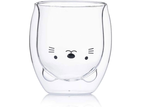 Taza bonita de cristal de doble pared taza de café expreso de cristal taza de café taza de té (250ML) ZMDECQNA