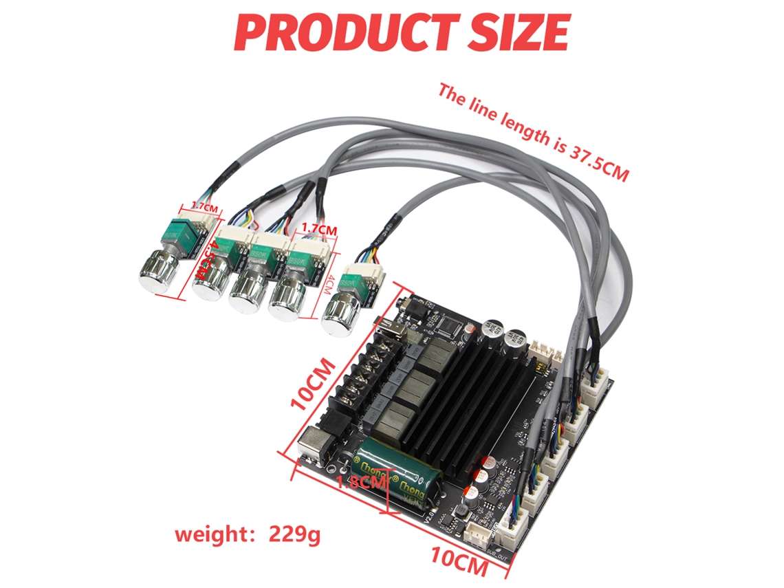 Placa amplificadora de potencia BT5.1 con chip TPA3221 y subwoofer de 2.1 canales, módulo de 100 W × 2200 W