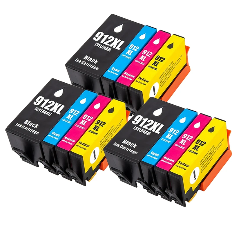 3set4pcs 912xl 912 Cartucho De Tinta Para Impresoras Hp Officejet 8010 8012 8013 8014 8015 8017 8018 Cartucho De Tinta Hp912xl