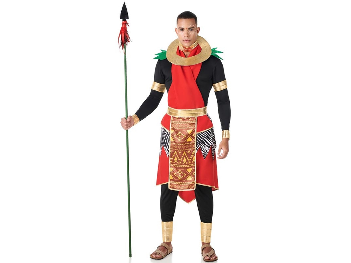 Disfraz de Masai Africano rojo elegante para hombre