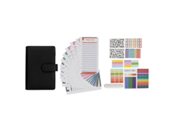 Cuaderno A6 De Páginas En Blanco Con Cubierta De Cuero Y 6 Anillas Para Notas Y Escritura.