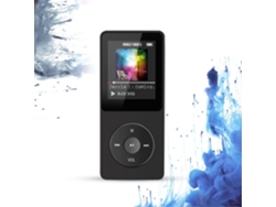 Reproductor MP3 portátil con Bluetooth, radio FM, lector de libros electrónicos MP4, compatible con tarjeta de memoria de 32 GB, negro, Sfushos