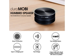 Minialtavoz portátil inalámbrico Bluetooth de conducción ósea con sonido estéreo potente y micrófono incorporado. Caja de sonido roja.