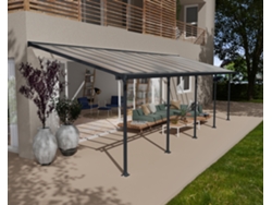CANOPIA Feria Pérgola Cobertor de Terraza Aluminio 3X9,15 m Gris