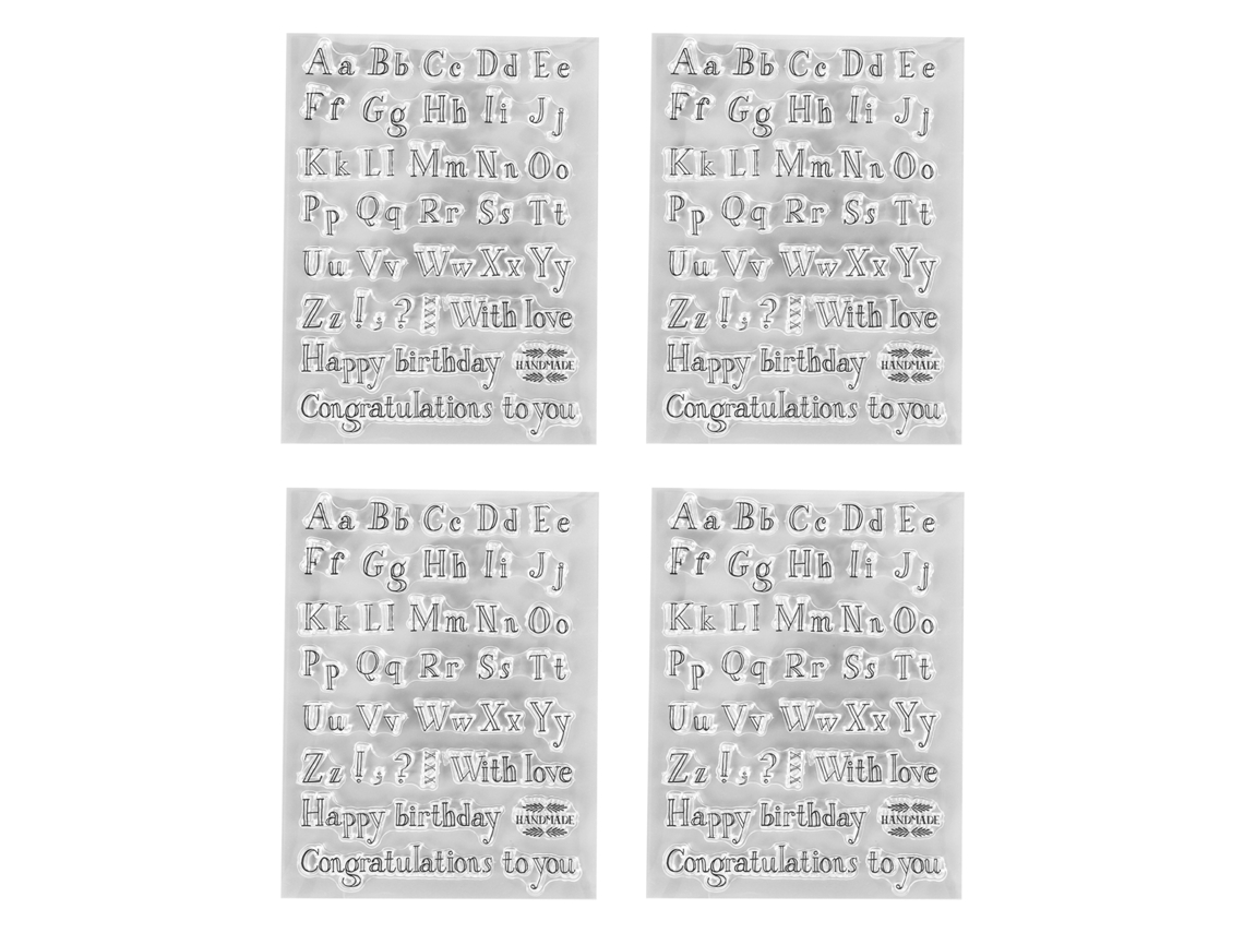 4pcs Sellos Transparentes Tpr Letras Decorativos Para Tarjetas Scrapbooking Manualidades Diy Repetido