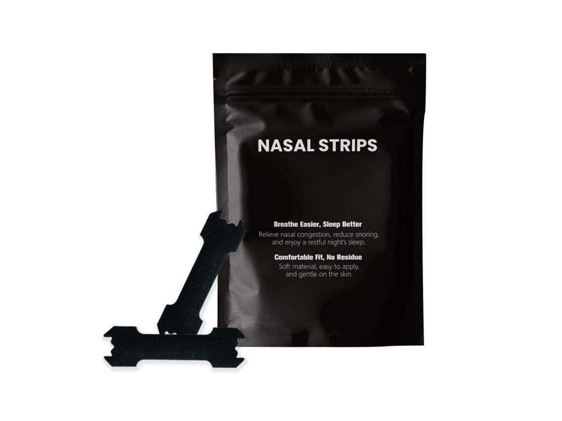 Pegatinas nasales Yuysan para adultos, antirronquidos, cuidado nasal, tiras nasales negras de 55 x 17 mm, 30 unidades por bolsa