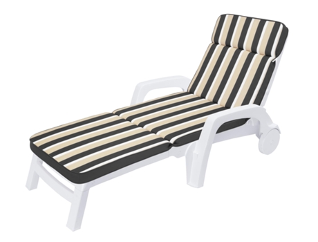 Cojín para tumbona de jardín o playa, cojín para muebles de jardín - 191x57x5 cm - Rayas Azul Marino SALES CORE